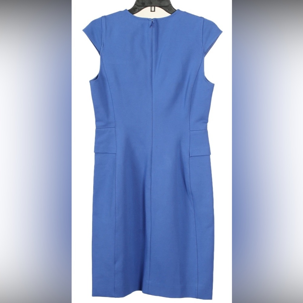 J. Crew Dress Women’s 4 Blue Sheath Cap Short Sleeve Stretch - Picture 2 of 9